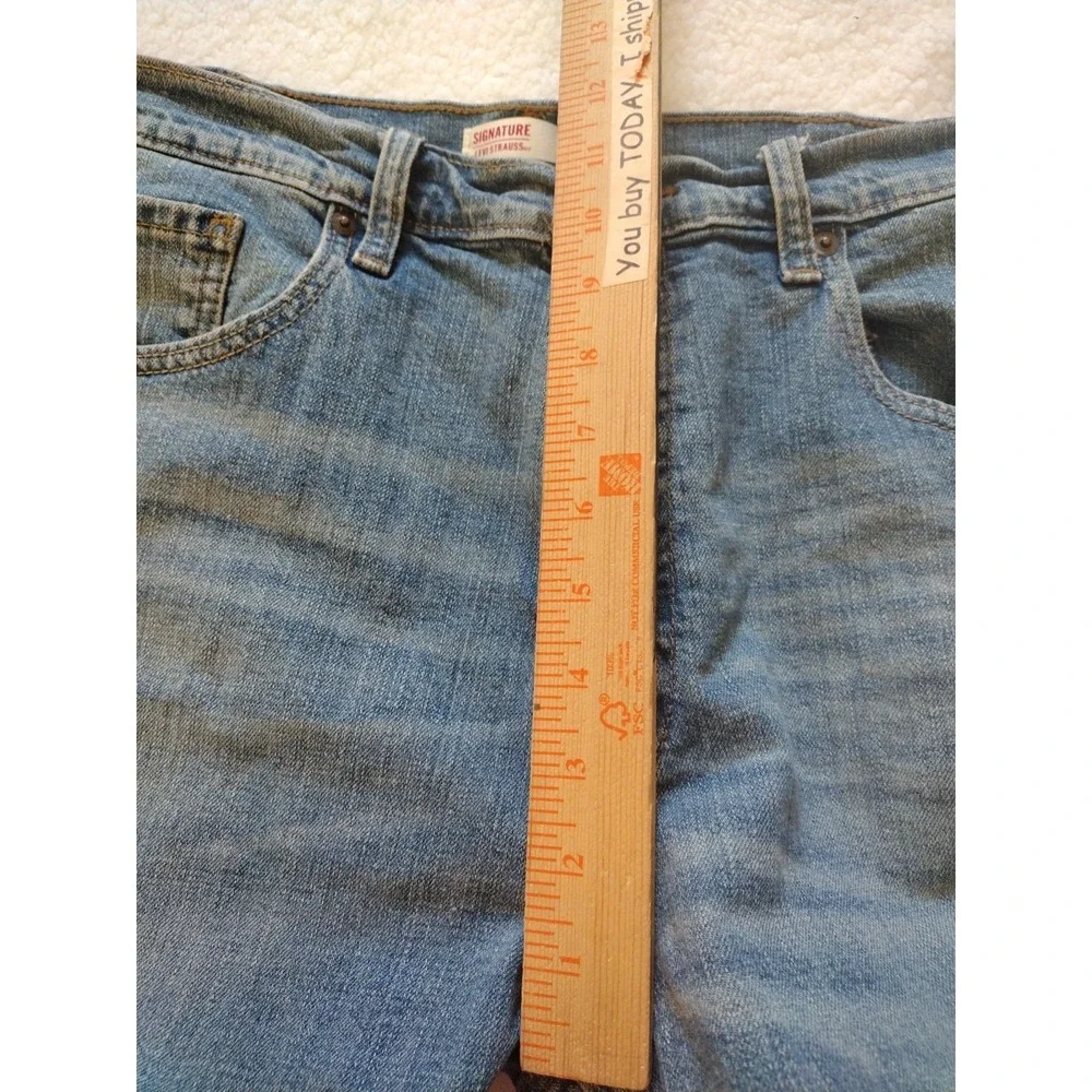 Levi's Strauss & Co Signature Jean Mens 36WX32L Blue Boot Cut Mid Wash High Rise